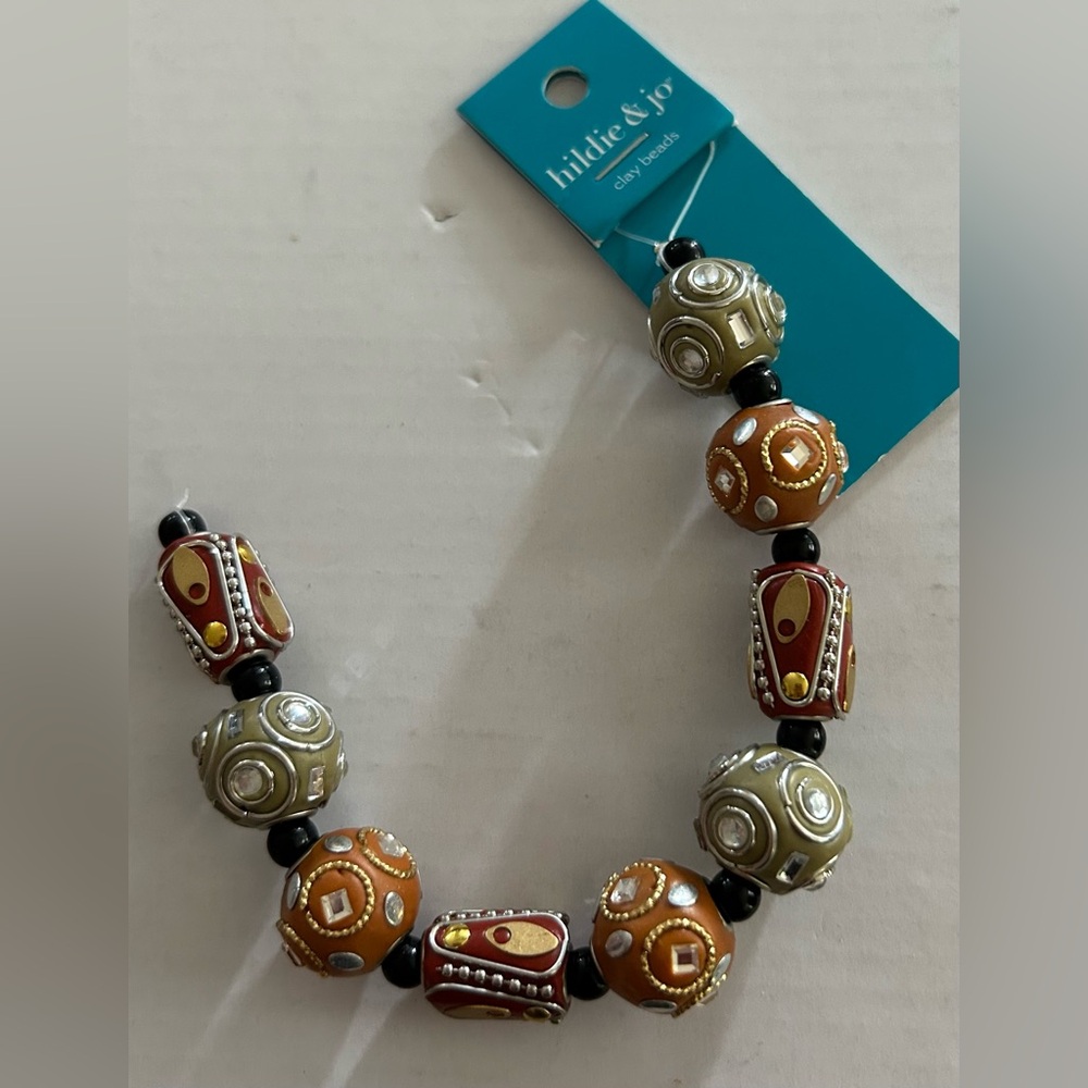 Strung Beads Clay Beads with Rhinestones NEW